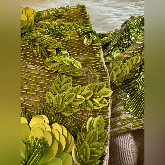 Rachel Gilbert New Pierre Embellished Gown Dress Floral Beaded Strapless Size 4 - Picture 10 of 12